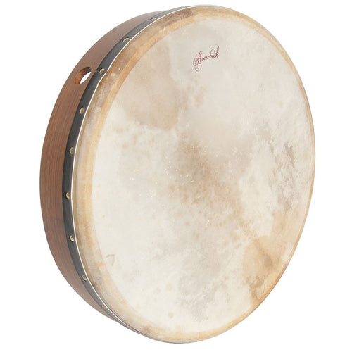 Roosebeck 18" Pretuned Bodhran, Cross-Bar with Tipper Rosewood stock photo