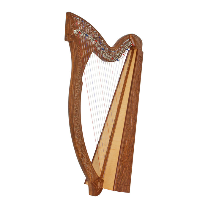 Roosebeck Minstrel Harp — 29-String Chelby Levers Vine front view