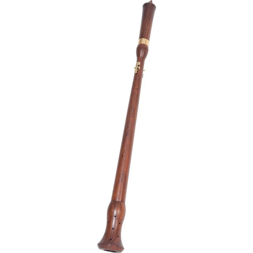 Roosebeck Straight Cromorne Medieval Pipe 28", Rosewood with Reed stock photo of the first-quality model