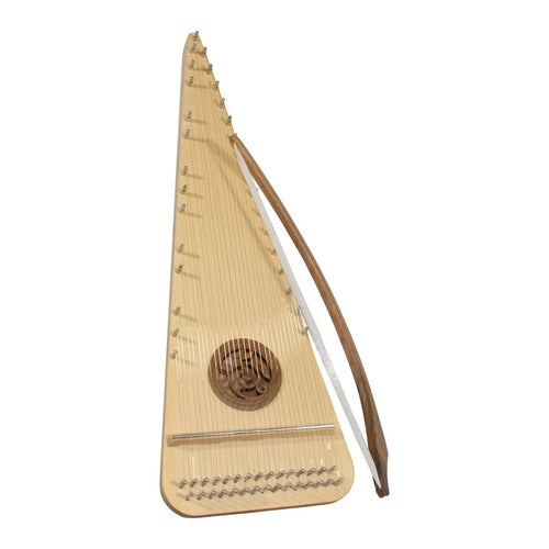 Roosebeck alto rounded bowed psaltery, right-handed, with its bow