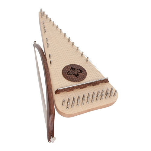 Roosebeck soprano rounded bowed psaltery with its bow