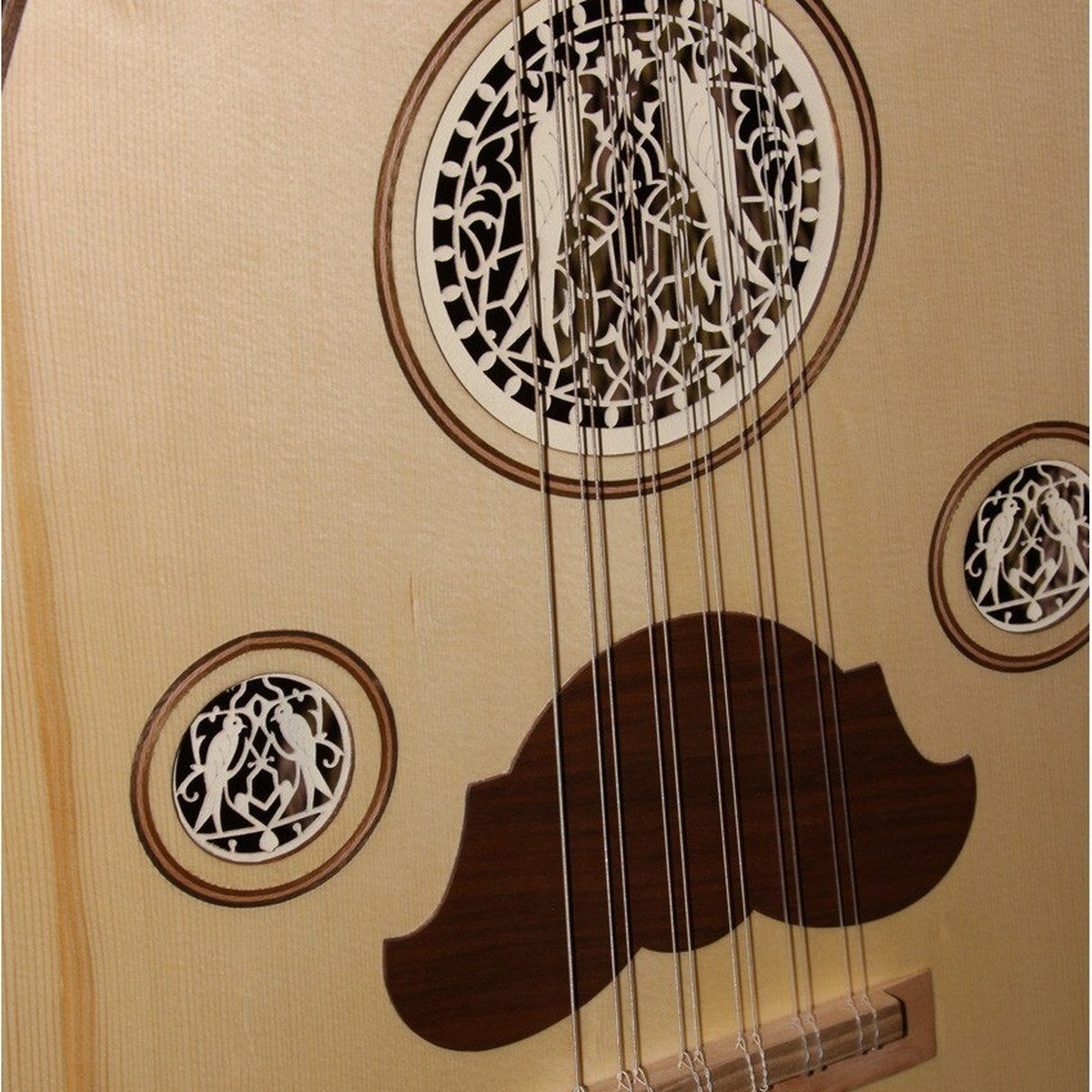 Roosebeck Arabic Oud 6-Course, three carved soundholes and bridge