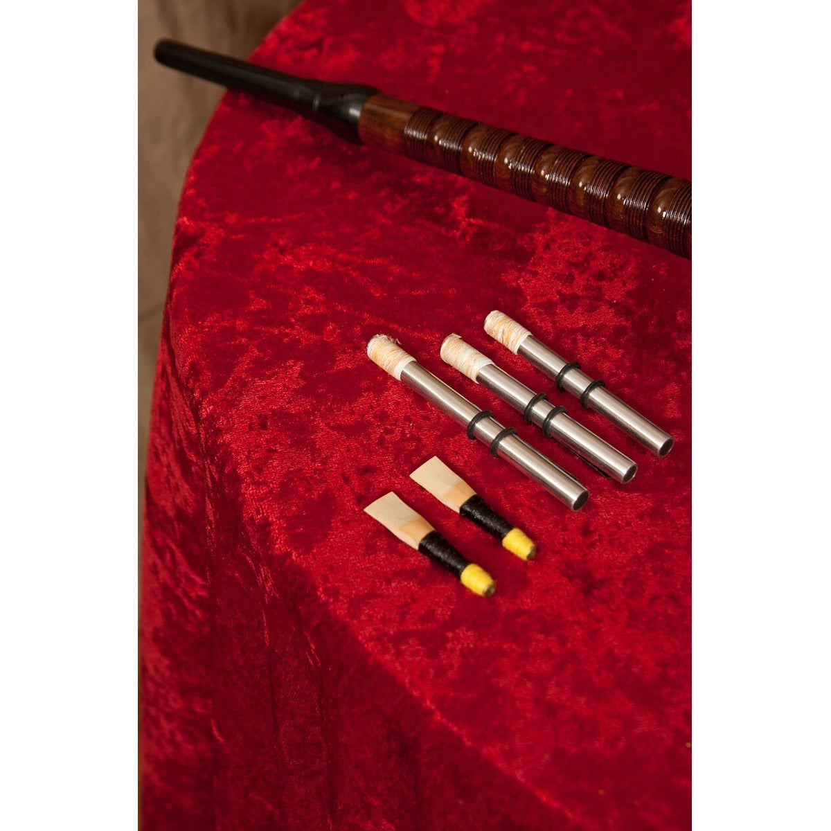 Chanter and drone reeds included with the Roosebeck bagpipe