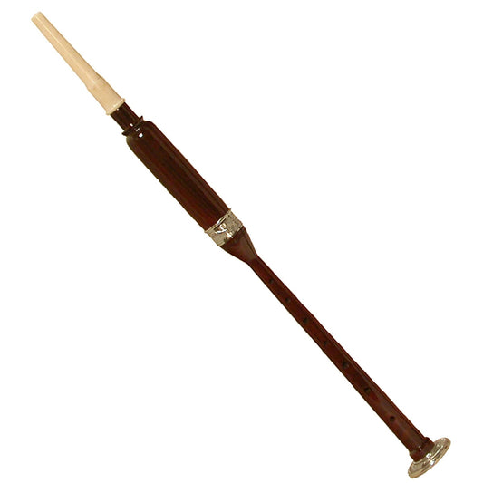 Roosebeck Rosewood bagpipe practice chanter with engraved nickel ferrule and sole