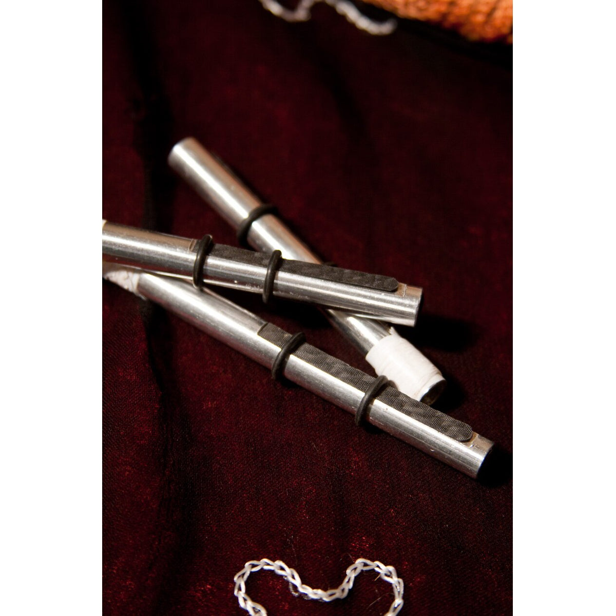 Close view of Roosebeck aluminum drone reeds