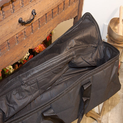 Inside the open Roosebeck bagpipe gig bag