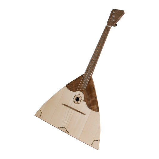 Roosebeck Deluxe Prima Balalaika — Walnut Stave Body front view