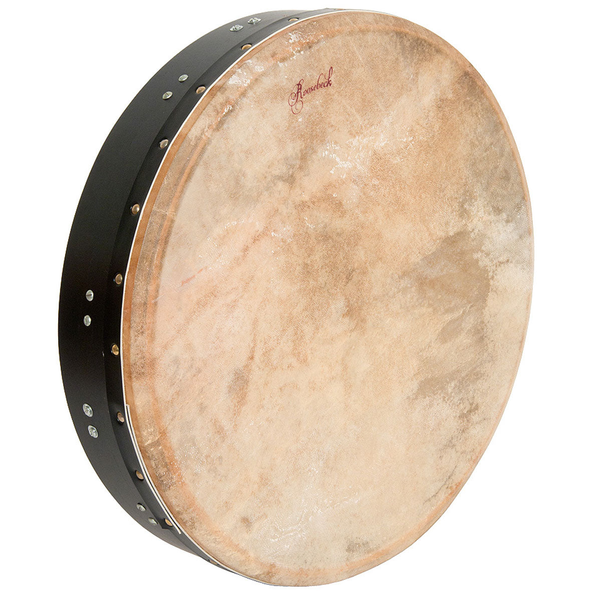 Roosebeck Tunable Mulberry Bodhran — 18" T-Bar Black front view