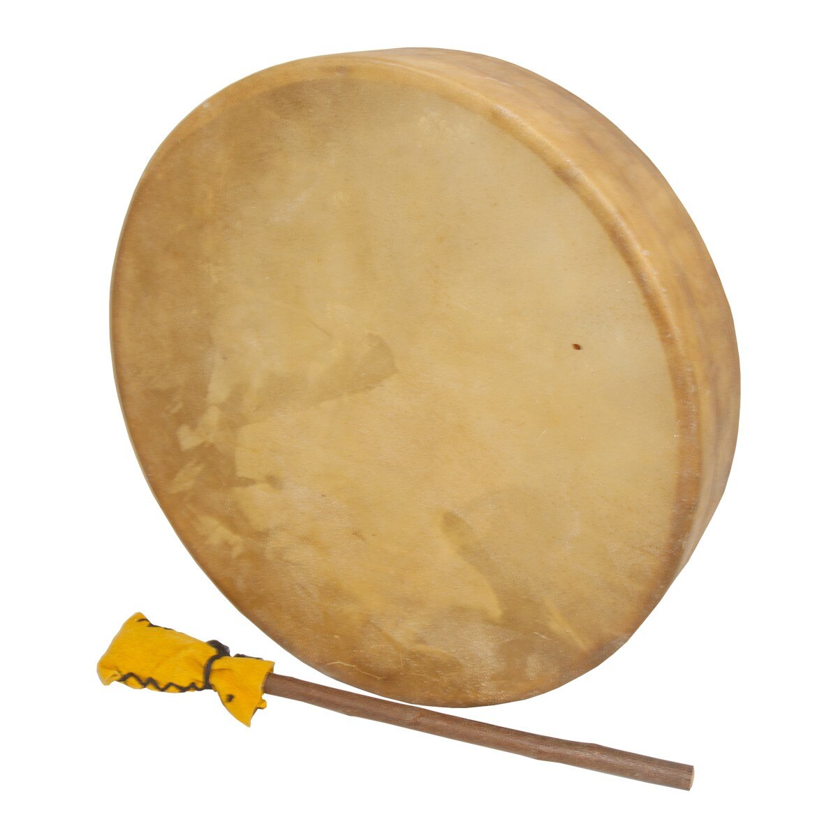 Roosebeck 14 inch antler handle frame drum with calfskin head and leather beater