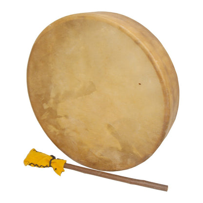 Roosebeck 14 inch antler handle frame drum with calfskin head and leather beater