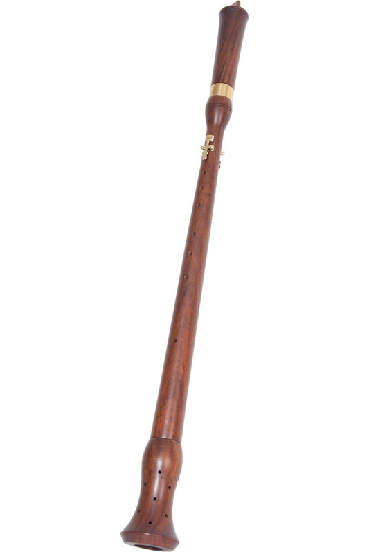 Roosebeck Straight Cromorne Medieval Pipe 28", Rosewood with Reed stock photo