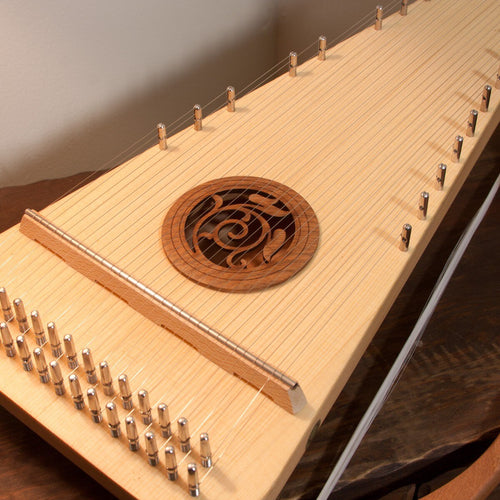 Carved rosette on the Roosebeck alto psaltery