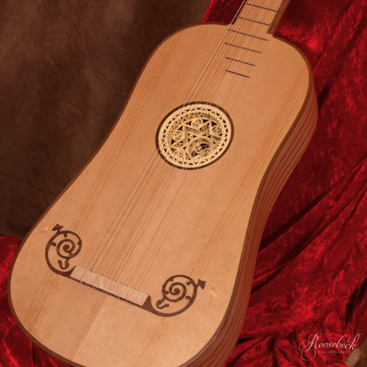 Roosebeck Baroque Guitar 5-Course, Lacewood & Rosewood Rosette