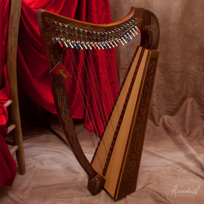 Roosebeck Heather Celtic Harp front 