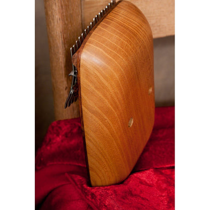 Rounded back of the Roosebeck Rosewood kalimba