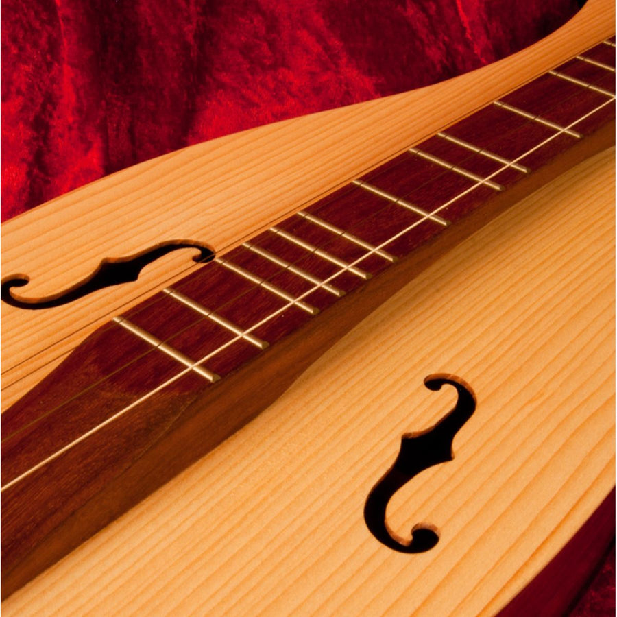 Roosebeck Grace Mountain Dulcimer — 4-String Sheesham f-holes and arch view