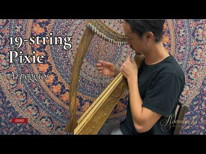 Roosebeck Pixie Celtic Harp, 19-String Chelby Levers