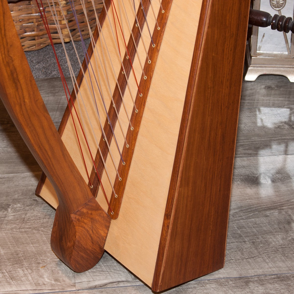 Roosebeck Caitlin Cross-Strung Harp, base and lower soundboard
