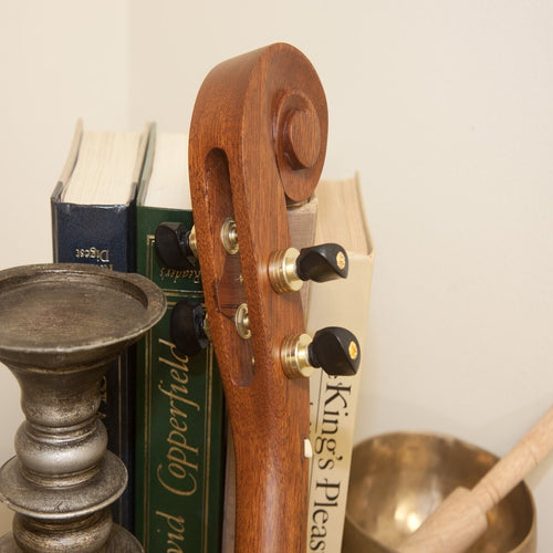 Roosebeck Deluxe Wildwood Dulcimer, hand-carved scrolled pegbox and tuners